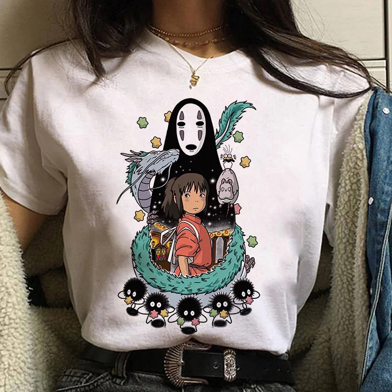 Studio Ghibli Spirited Away Hayao Miyazaki Kawaii Print T-shirt Women Harajuku Aesthetic Tshirt White Tops Anime Female T Shirt
Studio Ghibli Spirited Away Hayao Miyazaki Kawaii Print T-shirt Women Harajuku Aesthetic Tshirt White Tops Anime Female T Shirt