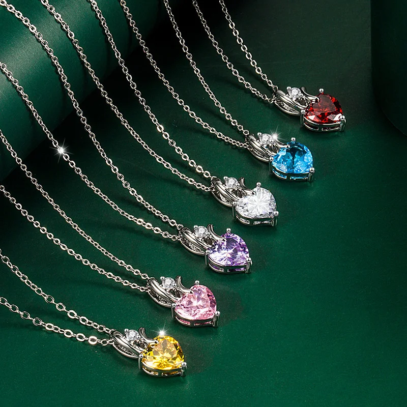 Bella Box Multicolor Gems Zircon Necklace 925 Sterling Silver Simple heart Pendant Wedding Engagement Fine Jewelry 9.3*19.3mm
Bella Box Multicolor Gems Zircon Necklace 925 Sterling Silver Simple heart Pendant Wedding Engagement Fine Jewelry 9.3*19.3mm