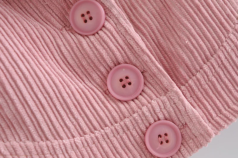Women Corduroy Suit Pink Turn Down Collar Full Sleeve Short Blazer Casual Ladies Single Breasted Outerwear
Women Corduroy Suit Pink Turn Down Collar Full Sleeve Short Blazer Casual Ladies Single Breasted Outerwear