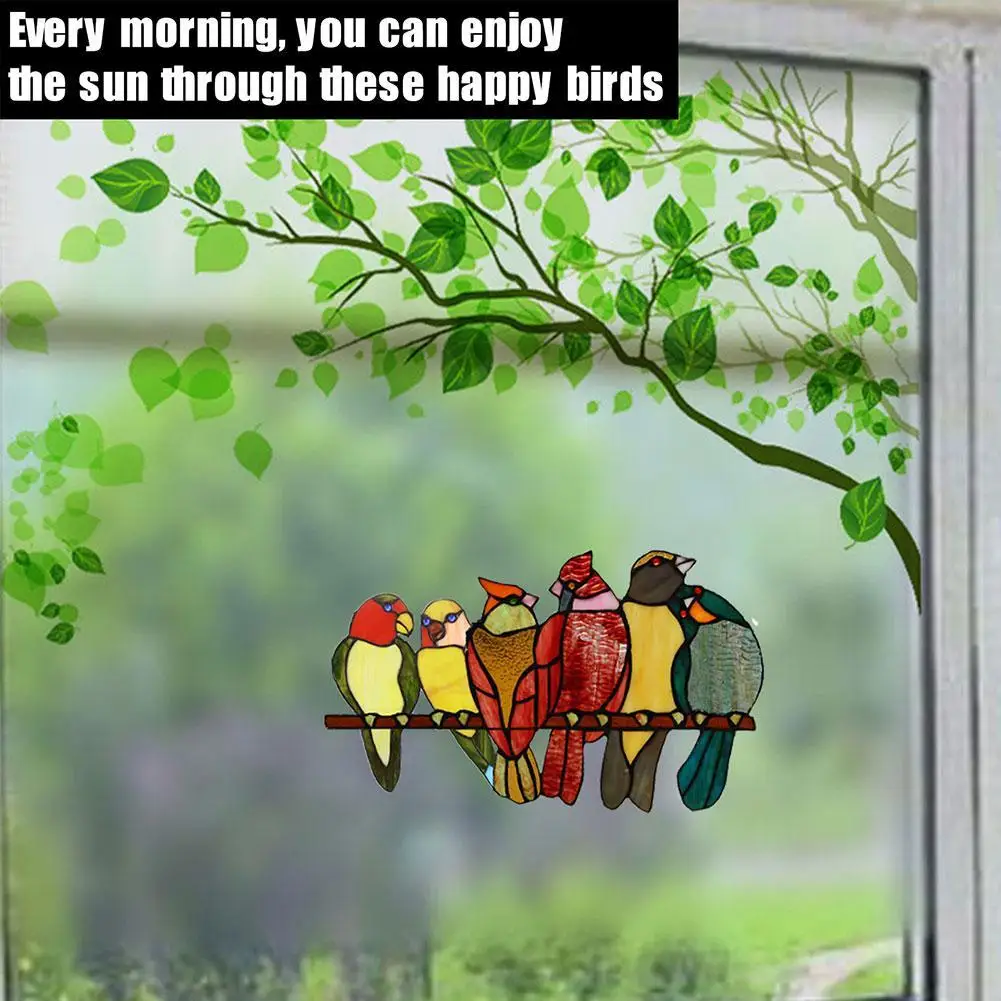 2021 Creative Window Panel Stained Glass Birds-on-a-wire Window Panel Hanging Catcher Home Decoration Accessories Room Decor
2021 Creative Window Panel Stained Glass Birds-on-a-wire Window Panel Hanging Catcher Home Decoration Accessories Room Decor