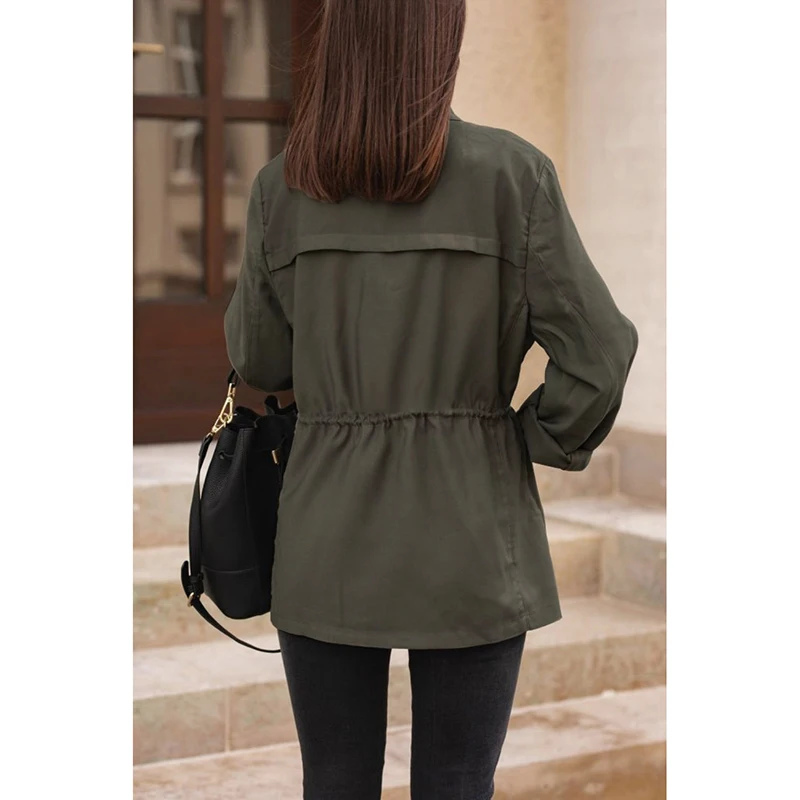 2020 Women Casual Drawstring Autumn Coat Military Slim Thin Long Jacket Winter Tunic Button Army Green Female Outwear XL
2020 Women Casual Drawstring Autumn Coat Military Slim Thin Long Jacket Winter Tunic Button Army Green Female Outwear XL