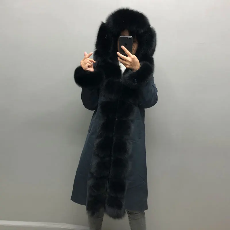 Women's winter fox fur parka long coat real fox fur fur collar hooded fur coat, real rabbit fur lining winter warm jacket
Women's winter fox fur parka long coat real fox fur fur collar hooded fur coat, real rabbit fur lining winter warm jacket