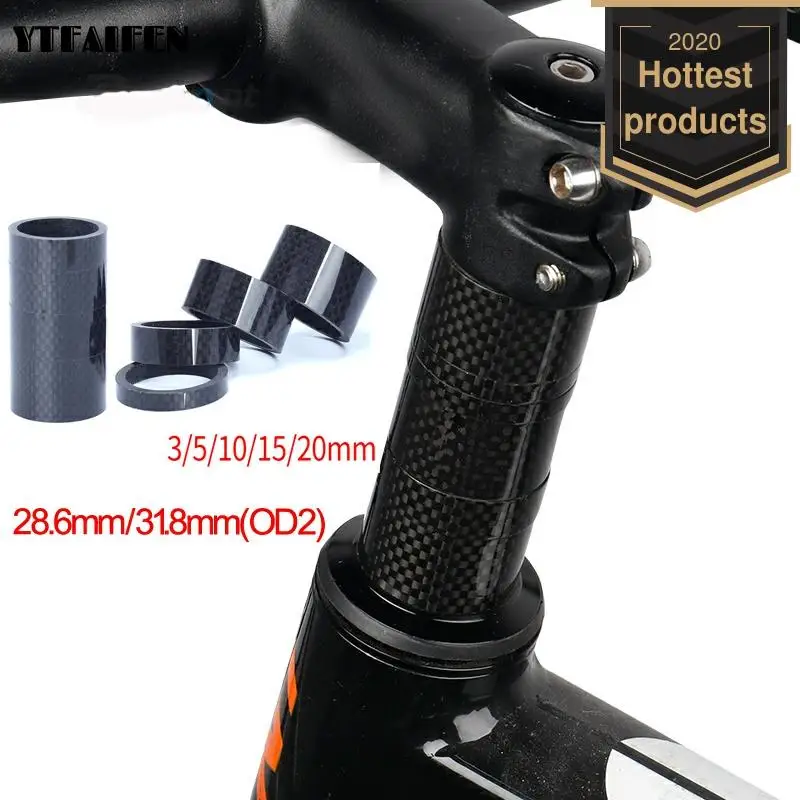 Bicycle Headset Stem Carbon Fiber Washer Mountain Road Bike 1-1/8" 28.6-31.8mm Stem Front Fork Adjustment Spacer Extra Height
Bicycle Headset Stem Carbon Fiber Washer Mountain Road Bike 1-1/8" 28.6-31.8mm Stem Front Fork Adjustment Spacer Extra Height