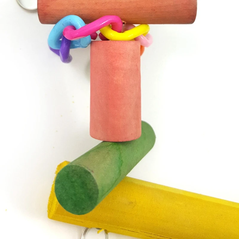 Hot Selling Parrot Cage Perch Wooden Interactive Interesting Bird Swing Toy Parrot Chew Toy With Bell Bird Supplies Multicolor
Hot Selling Parrot Cage Perch Wooden Interactive Interesting Bird Swing Toy Parrot Chew Toy With Bell Bird Supplies Multicolor