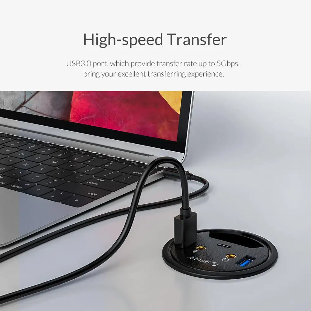 ORICO High Speed 5 Ports USB HUB Desktop Grommet USB 3.0 With Headphone Microphone Port Type C Adapter 5Gbps For PC Laptop
ORICO High Speed 5 Ports USB HUB Desktop Grommet USB 3.0 With Headphone Microphone Port Type C Adapter 5Gbps For PC Laptop