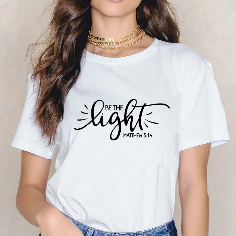 Be the Light Matthew 5:14 Print Women T Shirt Fashion Christian Tshirt Casual Women Inspirational Quote Top Tee Shirt
Be the Light Matthew 5:14 Print Women T Shirt Fashion Christian Tshirt Casual Women Inspirational Quote Top Tee Shirt