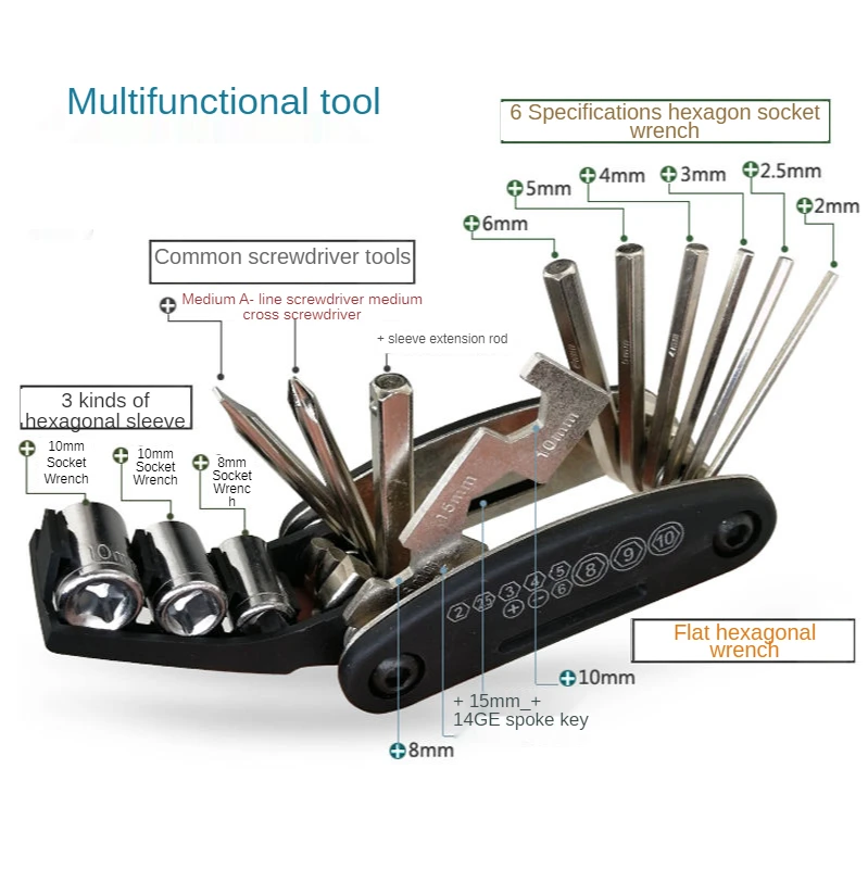 Bicycle Repair Tools Kit Hex Spoke Cycling Screwdrivers Tool Tyre Lever Allen Wrench MTB Mountain Bike Multitool Cycling tools
Bicycle Repair Tools Kit Hex Spoke Cycling Screwdrivers Tool Tyre Lever Allen Wrench MTB Mountain Bike Multitool Cycling tools