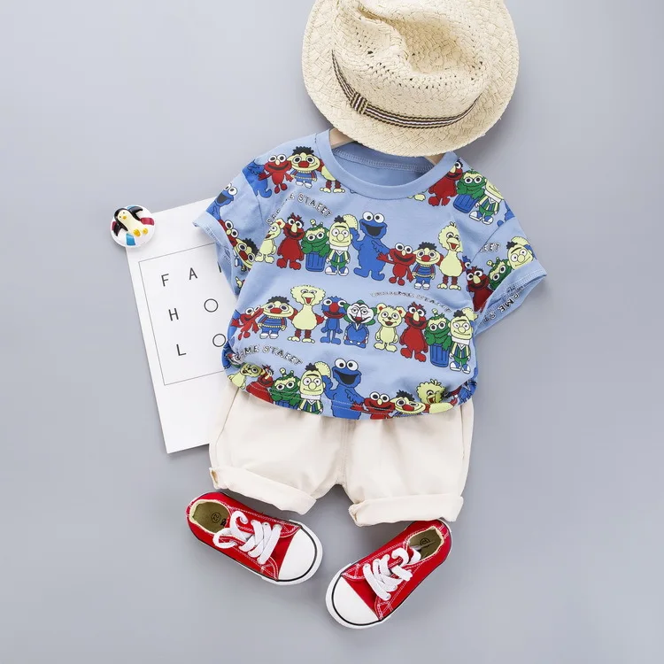 Boy roupa infantil summer clothes 2020 Summer Two-Piece Cartoon Pattern cute clotheschildren