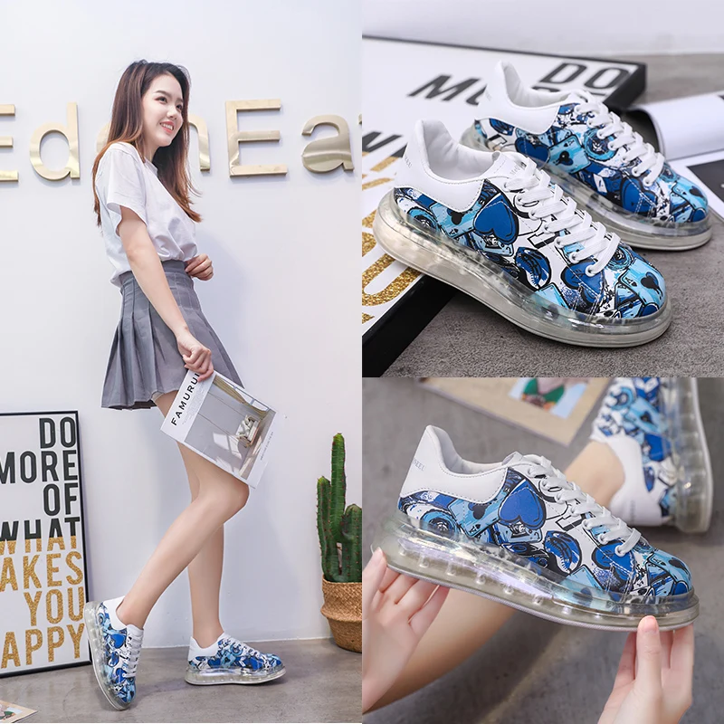 Men's and women's fashion graffiti leather full palm cushion shoes youth outdoor sports sneakers crystal shoes
Men's and women's fashion graffiti leather full palm cushion shoes youth outdoor sports sneakers crystal shoes