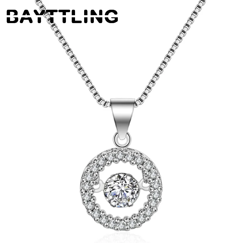 BAYTTLING New SSilver Color Shiny Round Zircon Pendant Necklace For Woman Fashion Wedding Jewelry Couple Necklace Gift 
BAYTTLING New SSilver Color Shiny Round Zircon Pendant Necklace For Woman Fashion Wedding Jewelry Couple Necklace Gift