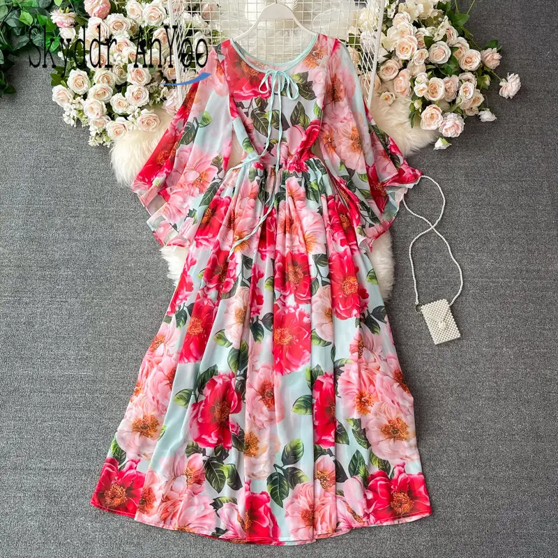 Women's Summer Boho Dress Robe Flower Printed Beach Holiday Maxi Long Dresses O-Neck Flare Sleeve Chiffon Elegant Vestido Mujer
Women's Summer Boho Dress Robe Flower Printed Beach Holiday Maxi Long Dresses O-Neck Flare Sleeve Chiffon Elegant Vestido Mujer