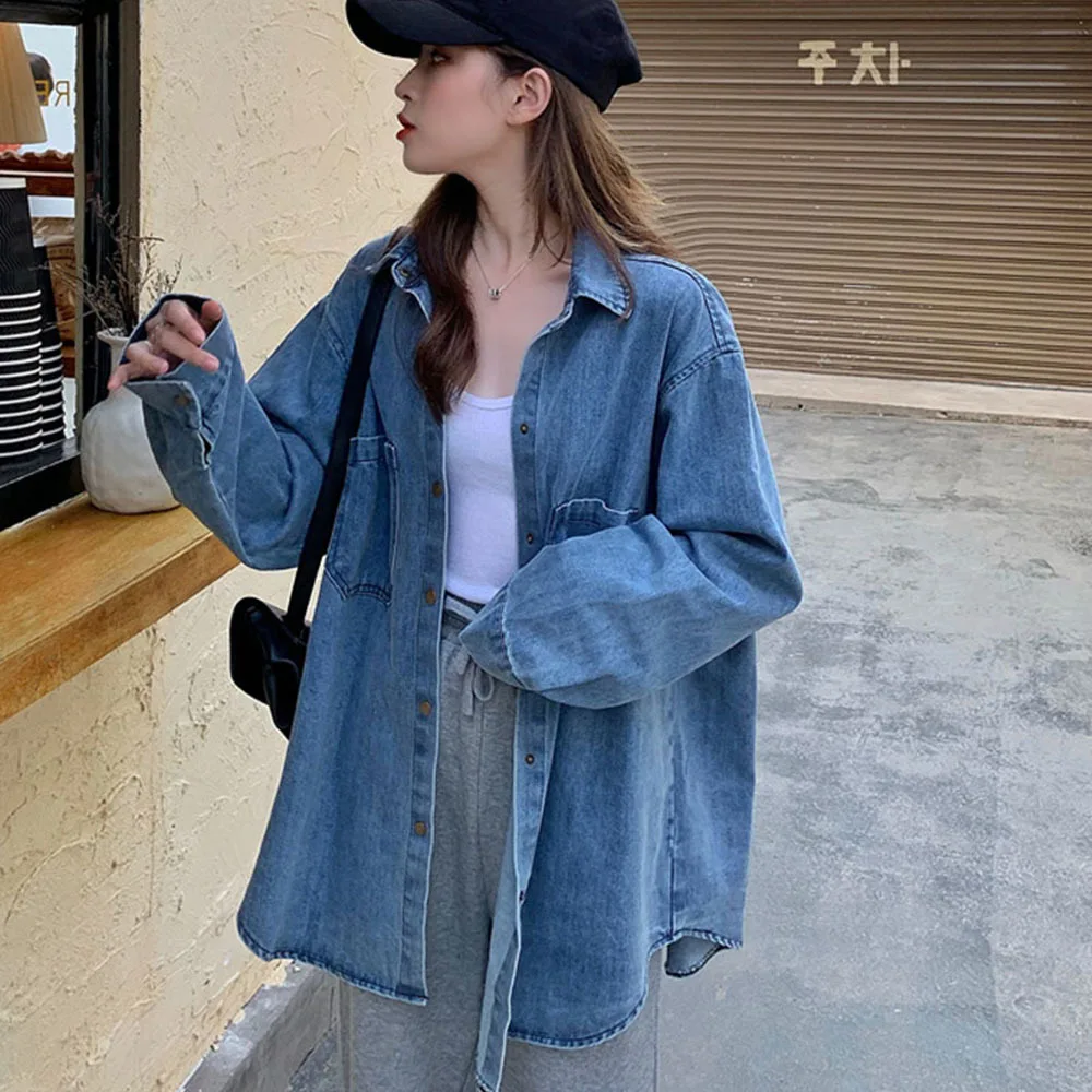 Женская джинсовая рубашка, Новинка весна-осень 2021, тонкая синяя рубашка, модная повседневная трендовая Женская куртка
Женская джинсовая рубашка, Новинка весна-осень 2021, тонкая синяя рубашка, модная повседневная трендовая Женская куртка