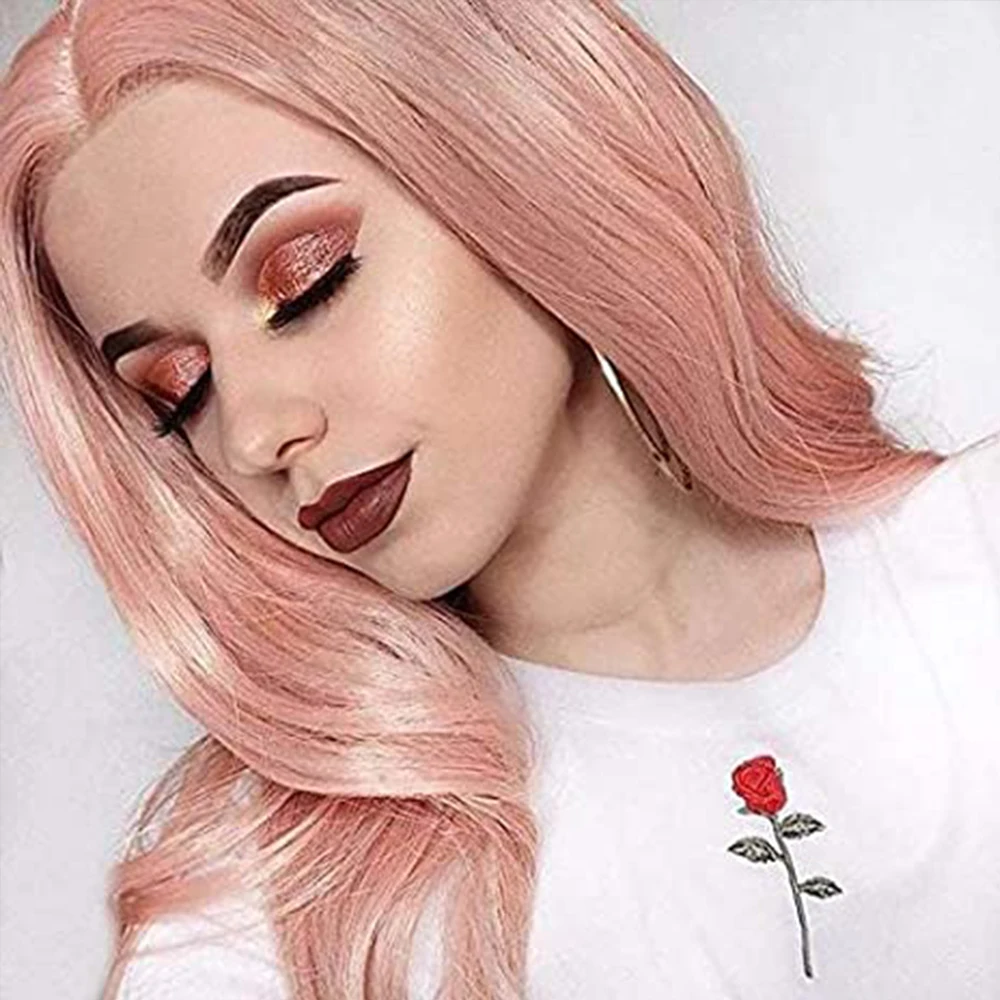 Rose Pink Wavy Synthetic Front Lace Wig 26inches Long Wavy Free Part Natural Hairline Wigs Cosplay Party Daily Wear 180 Density
Rose Pink Wavy Synthetic Front Lace Wig 26inches Long Wavy Free Part Natural Hairline Wigs Cosplay Party Daily Wear 180 Density