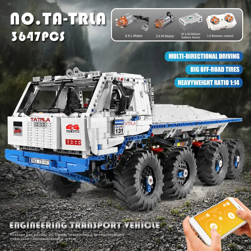 Mould king 13144 3647pcs The Tatra T813 8x8 PROFA Compatible High-tech MOC 27092 Building Blocks Bricks Assemble Toys
Mould king 13144 3647pcs The Tatra T813 8x8 PROFA Compatible High-tech MOC 27092 Building Blocks Bricks Assemble Toys
