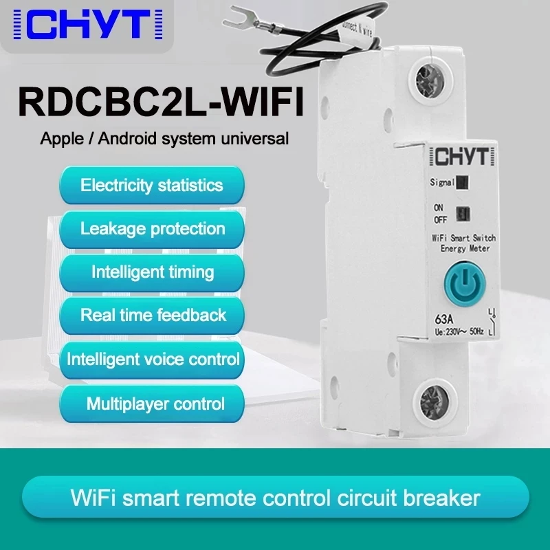 1P WIFI Smart Circuit Breaker Energy Meter Remote Control Caculate Powersumption With Alexa And Google Home For Smart Home
1P WIFI Smart Circuit Breaker Energy Meter Remote Control Caculate Powersumption With Alexa And Google Home For Smart Home
