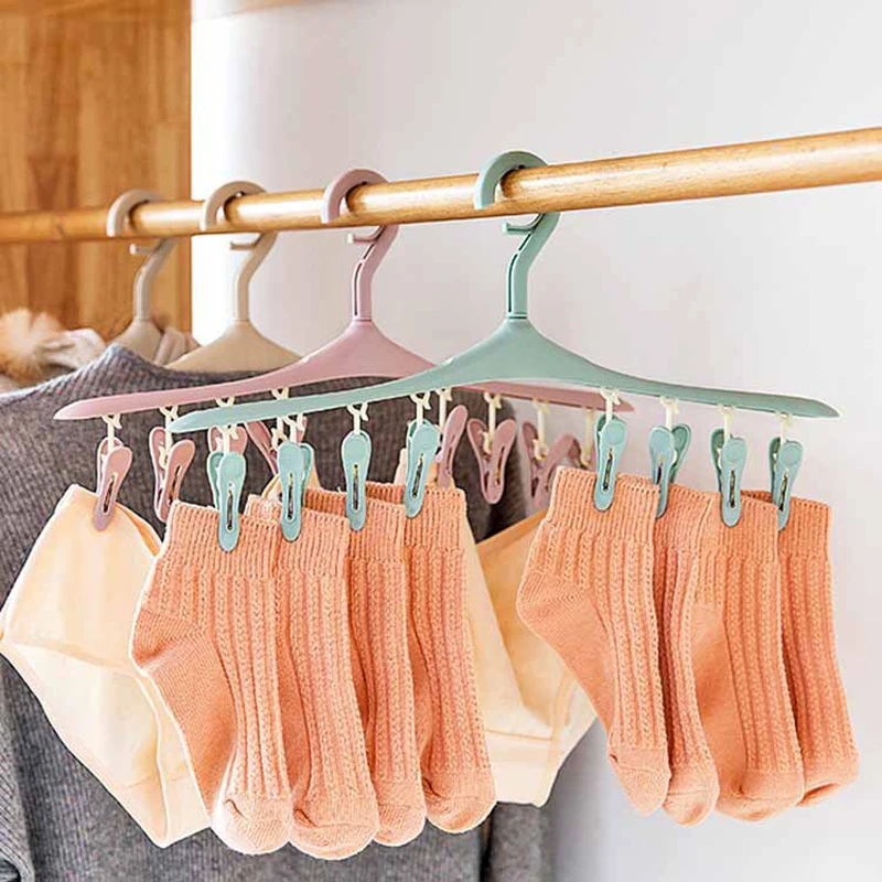 8 Clips Plastic Clothes dryer Hanger Children Adults Clothes Dryer Windproof Socks Underwear Plastic Drying Rack Tools Supplies
8 Clips Plastic Clothes dryer Hanger Children Adults Clothes Dryer Windproof Socks Underwear Plastic Drying Rack Tools Supplies