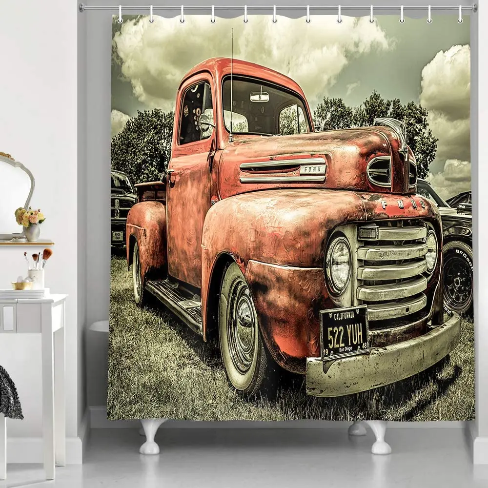 Car Farm Truck Shower Curtains Custom Vintage Old Red Truck Car Decor Vintage American Rustic Farmhouse 
Car Farm Truck Shower Curtains Custom Vintage Old Red Truck Car Decor Vintage American Rustic Farmhouse
