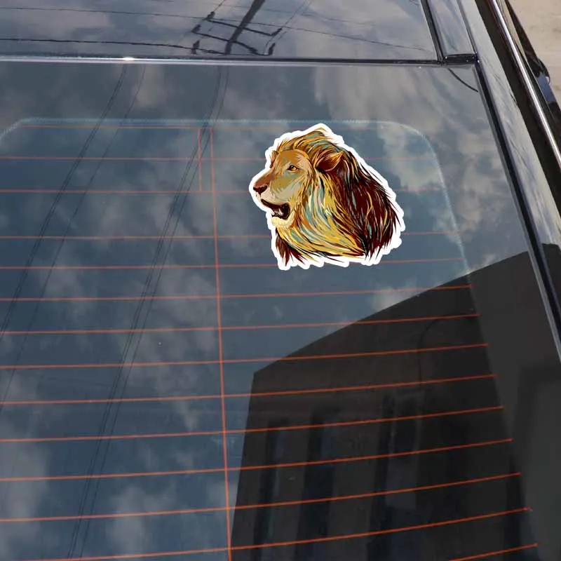 

Aliauto Wonderful Novelty Animal Lion Head PVC Decal Sunscreen Waterproof Creative Car Sticker Graphical Accessories,15cm*14cm