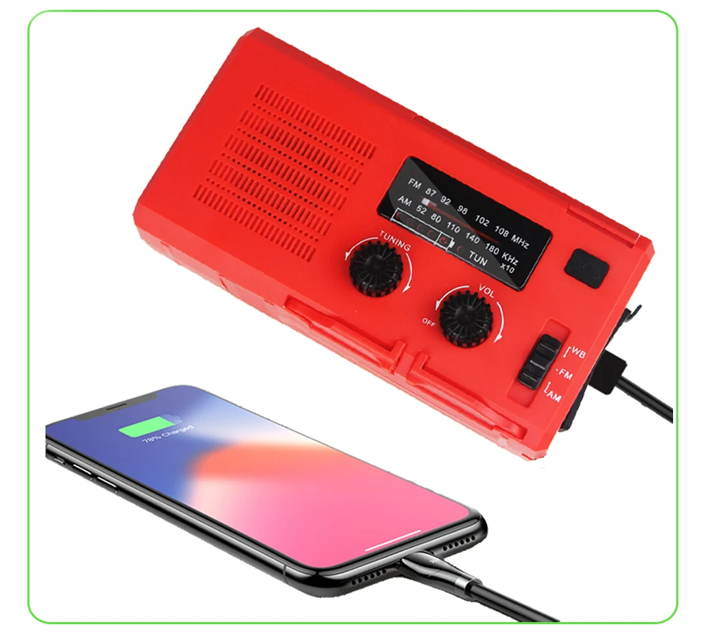 Upgraded Version Hand Crank Emergency Dynamo Radio 4000mAh Big Capacity AM/FM/NOAA Weather with Flashlight/SOS Alarm
Upgraded Version Hand Crank Emergency Dynamo Radio 4000mAh Big Capacity AM/FM/NOAA Weather with Flashlight/SOS Alarm