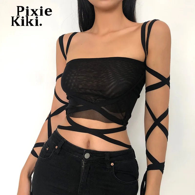 PixieKiki Black Mesh Lace Up Bandage Crop Top Fairy Grunge Aesthetic Clothes Cyber Y2k Mall Goth Tanks Sexy Clothing P94-BZ14
PixieKiki Black Mesh Lace Up Bandage Crop Top Fairy Grunge Aesthetic Clothes Cyber Y2k Mall Goth Tanks Sexy Clothing P94-BZ14