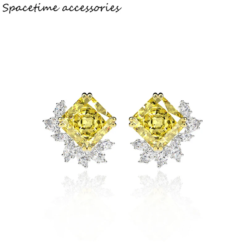 Earring11 Carats Square Yellow AAAAA+ Zircon Flower Stud earrings for women Real 925 Sterling Silver Wedding party Bride jewelry
Earring11 Carats Square Yellow AAAAA+ Zircon Flower Stud earrings for women Real 925 Sterling Silver Wedding party Bride jewelry