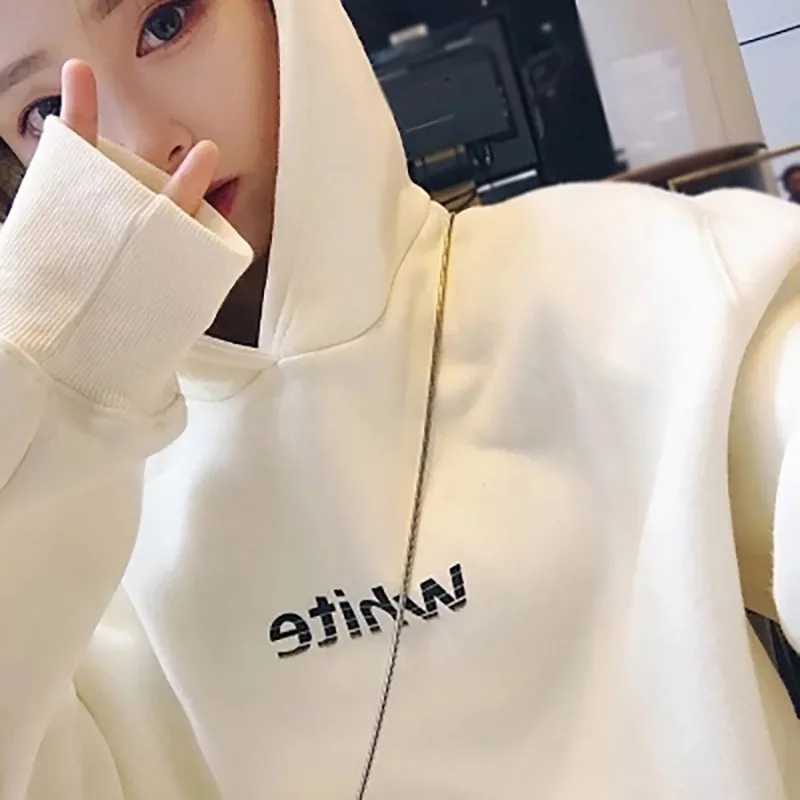 Autumn Casual Fashion Loose Plus Velvet Thick Long-Sleeved Hooded Sweater Top T-Shirt Korean Style
Autumn Casual Fashion Loose Plus Velvet Thick Long-Sleeved Hooded Sweater Top T-Shirt Korean Style