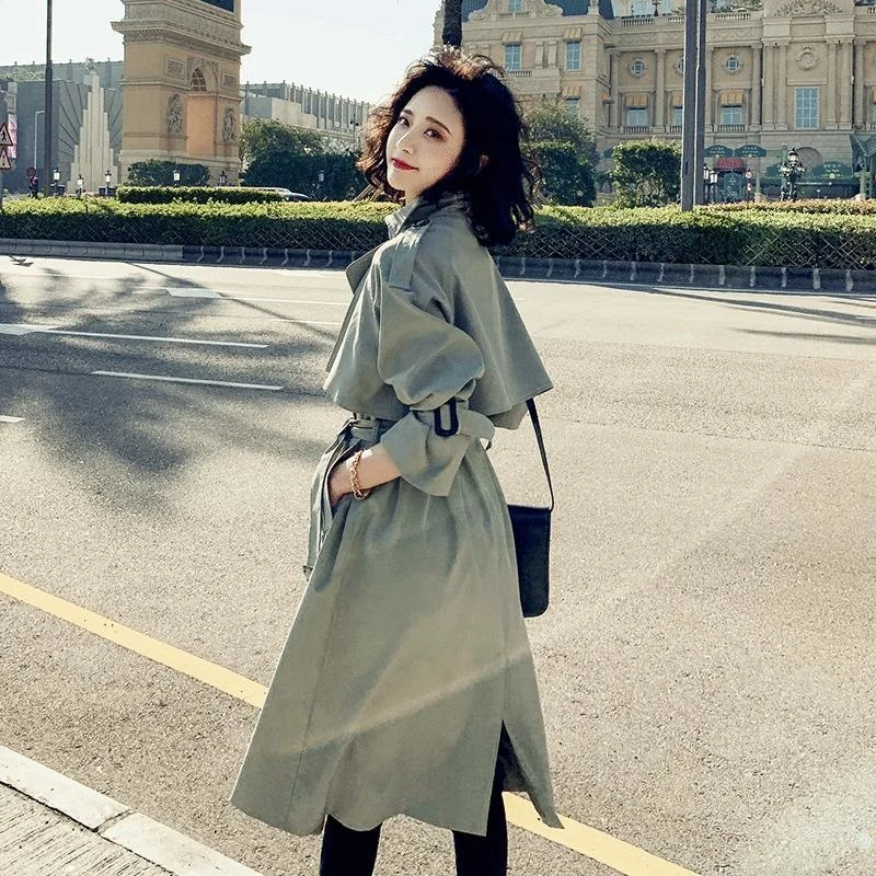 Mid-length Windbreaker Women's 2021 Spring Autumn Fashion New Korean Style Loose Small Temperament Popular Trench Coat Jackets
Mid-length Windbreaker Women's 2021 Spring Autumn Fashion New Korean Style Loose Small Temperament Popular Trench Coat Jackets