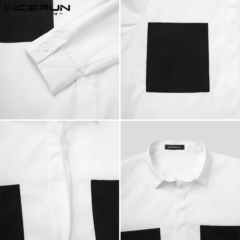 INCERUN Fashion Men Patchwork Shirt Turn Down Collar Button Long Sleeve Casual Blouse Streetwear Pockets Leisure Camisas S-5XL 7
INCERUN Fashion Men Patchwork Shirt Turn Down Collar Button Long Sleeve Casual Blouse Streetwear Pockets Leisure Camisas S-5XL 7