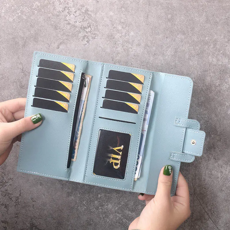 Female Long Section Clutch Wallets Student Fashion Three-Fold Small Coin Purse PU Leather Buckle Card Money Bag
Female Long Section Clutch Wallets Student Fashion Three-Fold Small Coin Purse PU Leather Buckle Card Money Bag