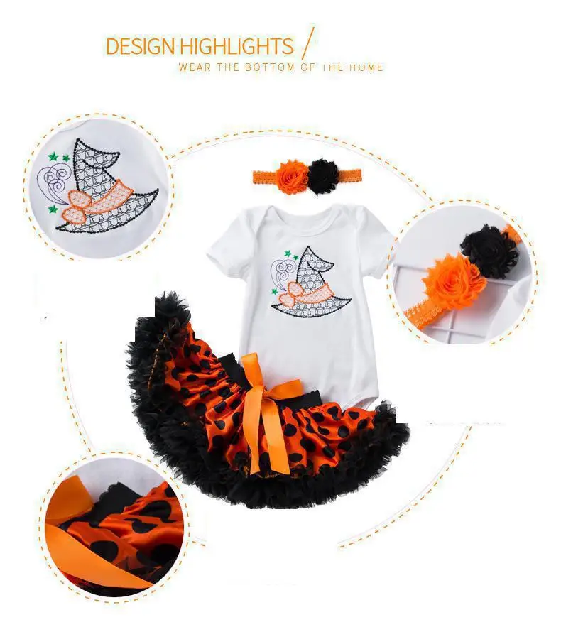 Summer New Halloween Festival Set Infant's Bodysuit Cartoon Cute Print With Orange Skirt Short-sleeved Three-piece Clothing
Summer New Halloween Festival Set Infant's Bodysuit Cartoon Cute Print With Orange Skirt Short-sleeved Three-piece Clothing