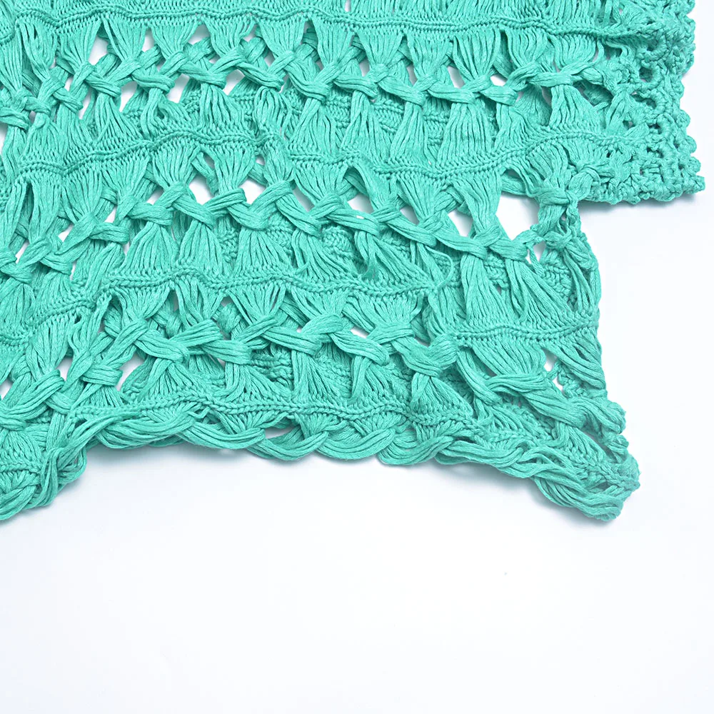 2021 Women Spring Summer Top Shirt Solid Hand Knitted Crochet Green Shirt Female Top Cover Hollow Out Pullover Tee Shir
2021 Women Spring Summer Top Shirt Solid Hand Knitted Crochet Green Shirt Female Top Cover Hollow Out Pullover Tee Shir