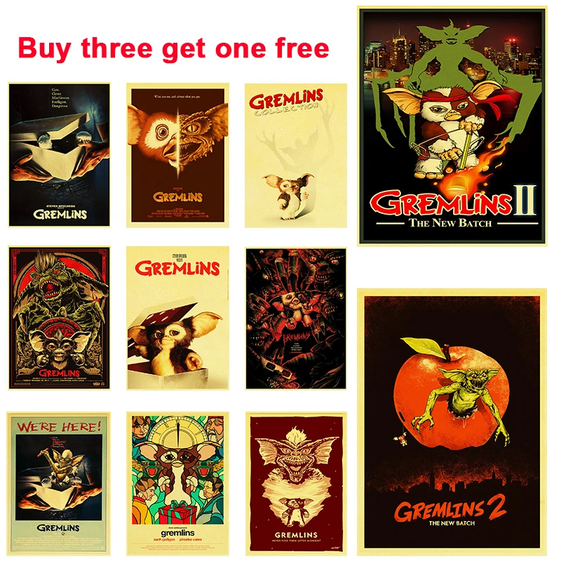 A3 and A4 Animated Gremlins Posters Retro Kraft Paper Art Study Living Room Decorative Painting Posters Wall Decoration
A3 and A4 Animated Gremlins Posters Retro Kraft Paper Art Study Living Room Decorative Painting Posters Wall Decoration