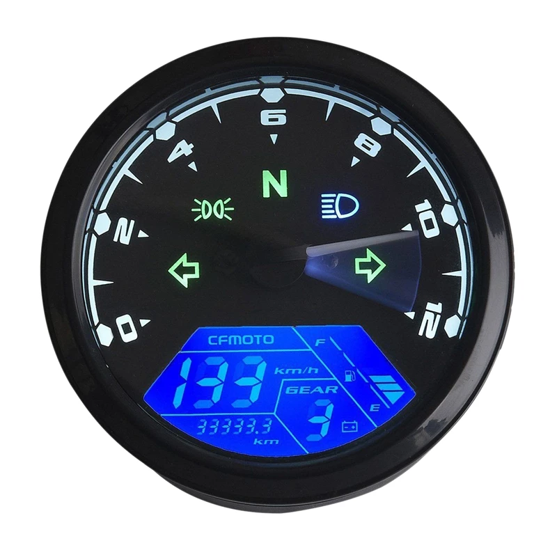 Мотоцикл 12000Rmp Lcd цифровой одометр спидометр тахометр 1/2/4 цилиндр|Одометрический