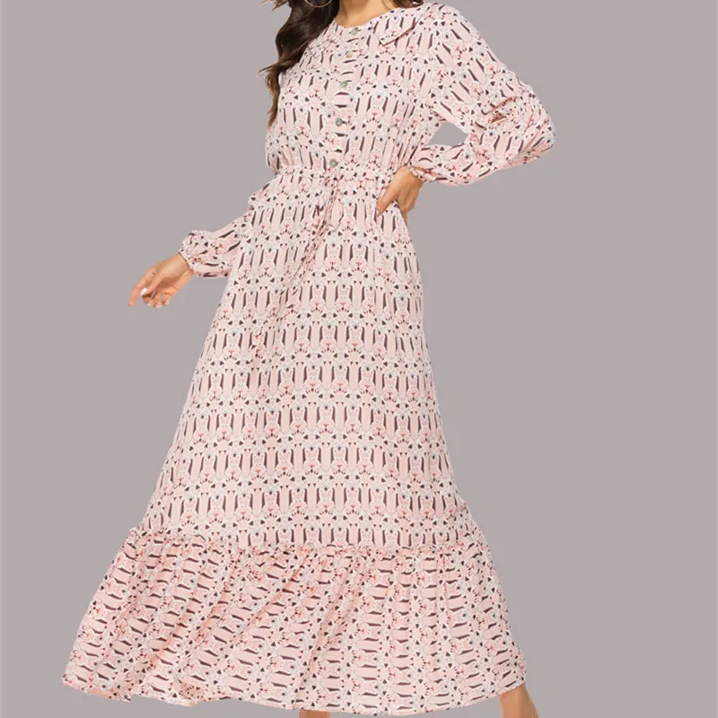 Spring Casual Elegant Women Print Maxi Dress 2020 Fashion Long Sleeves O-neck Ruffles Dress
Spring Casual Elegant Women Print Maxi Dress 2020 Fashion Long Sleeves O-neck Ruffles Dress