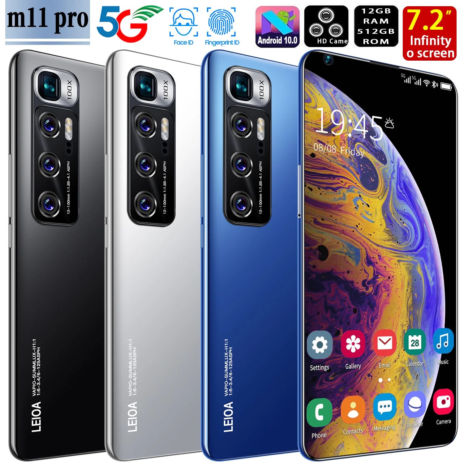 Новый смартфон M11 Pro 7,2 дюйма левый копания Экран 21 + 42 Мп Face ID 5600 мАч 12 + 512 ГБ Andriod 10 смарт-чехол для телефона чехол для мобильного телефона MTK6889 + 
Новый смартфон M11 Pro 7,2 дюйма левый копания Экран 21 + 42 Мп Face ID 5600 мАч 12 + 512 ГБ Andriod 10 смарт-чехол для телефона чехол для мобильного телефона MTK6889 +