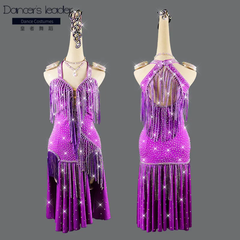 Платье для латиноамериканских танцев, костюм со стразами и кисточками, Женский и Детский костюм для профессиональных соревнований 
Платье для латиноамериканских танцев, костюм со стразами и кисточками, Женский и Детский костюм для профессиональных соревнований