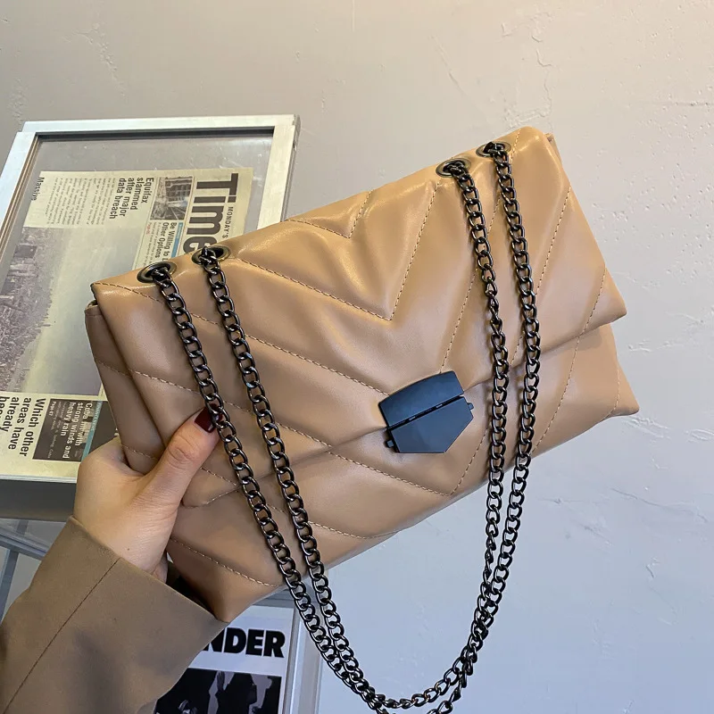 2021 New Fashion Chain Bag Soft PU Leather Women's Handbags Solid Color Lingge Shoulder Messenger Bags Small Square Bag
2021 New Fashion Chain Bag Soft PU Leather Women's Handbags Solid Color Lingge Shoulder Messenger Bags Small Square Bag