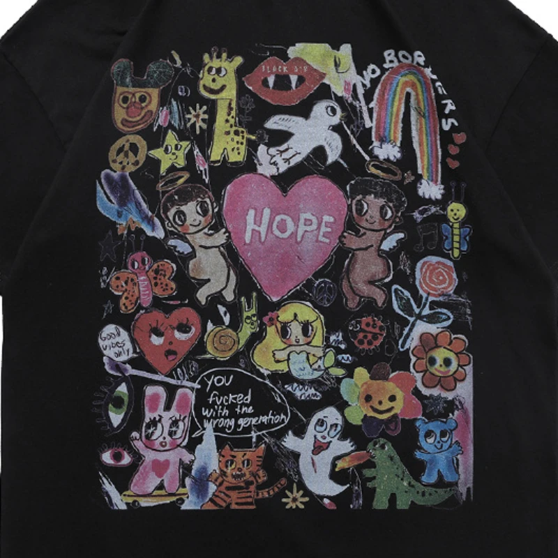 Hip Hop Men Oversize T Shirt Graphic Tees Streetwear Letter Heart Rainbow Angels Print Femme Tshirts Women Cotton Short Sleeve
Hip Hop Men Oversize T Shirt Graphic Tees Streetwear Letter Heart Rainbow Angels Print Femme Tshirts Women Cotton Short Sleeve