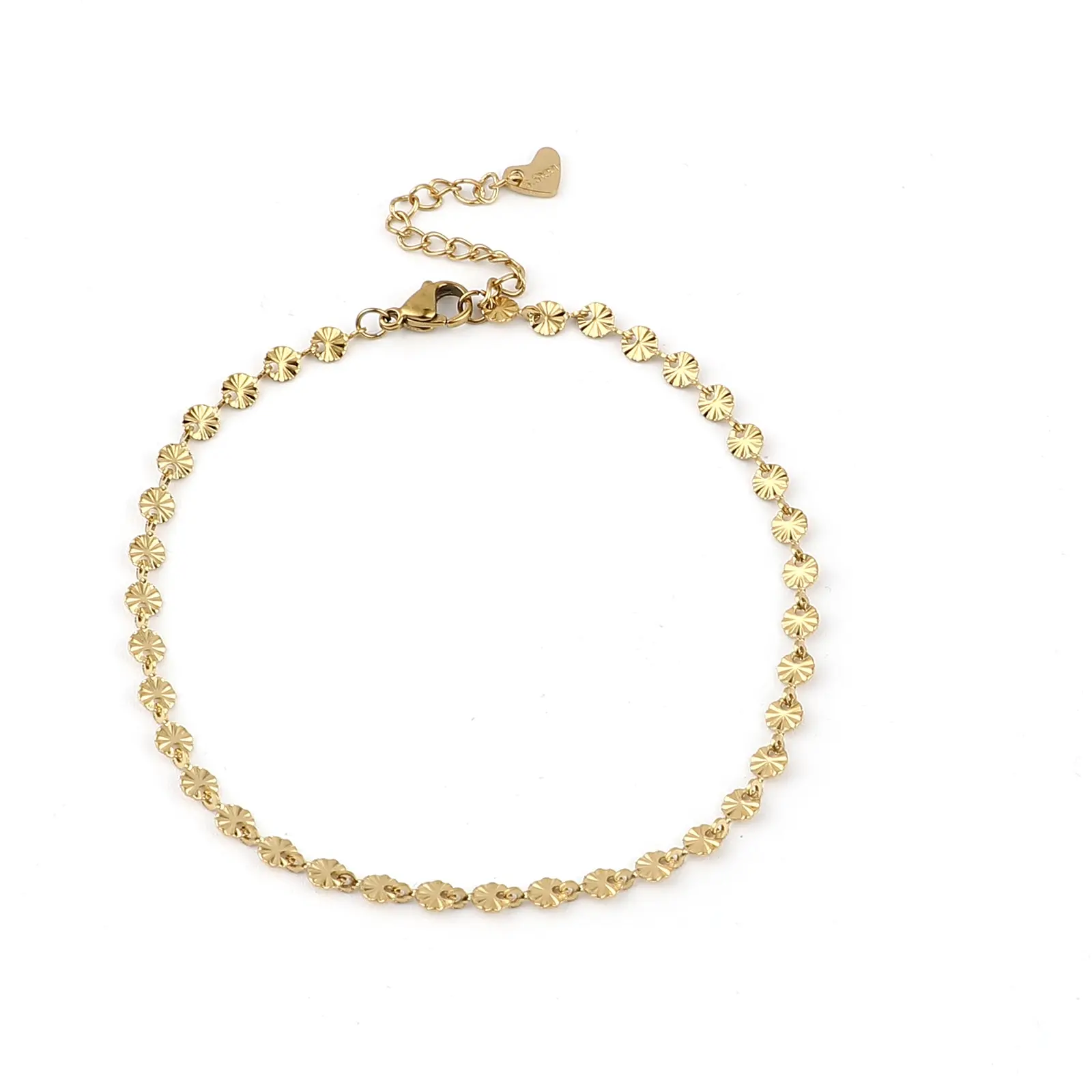 Stainless Steel Anklet Silver Tone Round Carved Pattern Gold Color Foot Chain For Women Fashion Jewelry 23cm(9") long, 1 Piece
Stainless Steel Anklet Silver Tone Round Carved Pattern Gold Color Foot Chain For Women Fashion Jewelry 23cm(9") long, 1 Piece