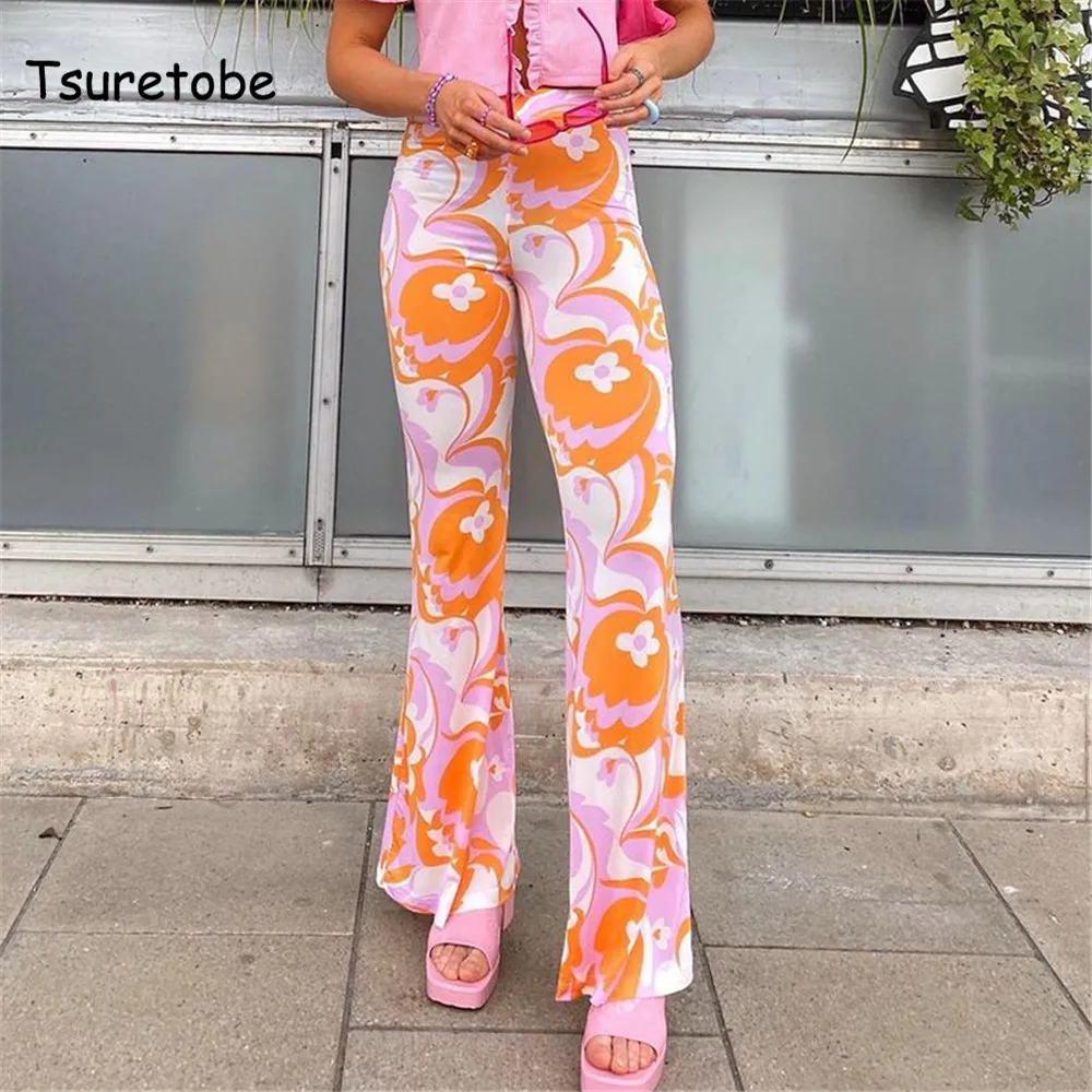 Tsuretobe Aesthetic Floral Prints Flare Pants Women Sexy High Waist Chiffon Trousers 2021 Summer New Female Fashion Casual Pants
Tsuretobe Aesthetic Floral Prints Flare Pants Women Sexy High Waist Chiffon Trousers 2021 Summer New Female Fashion Casual Pants