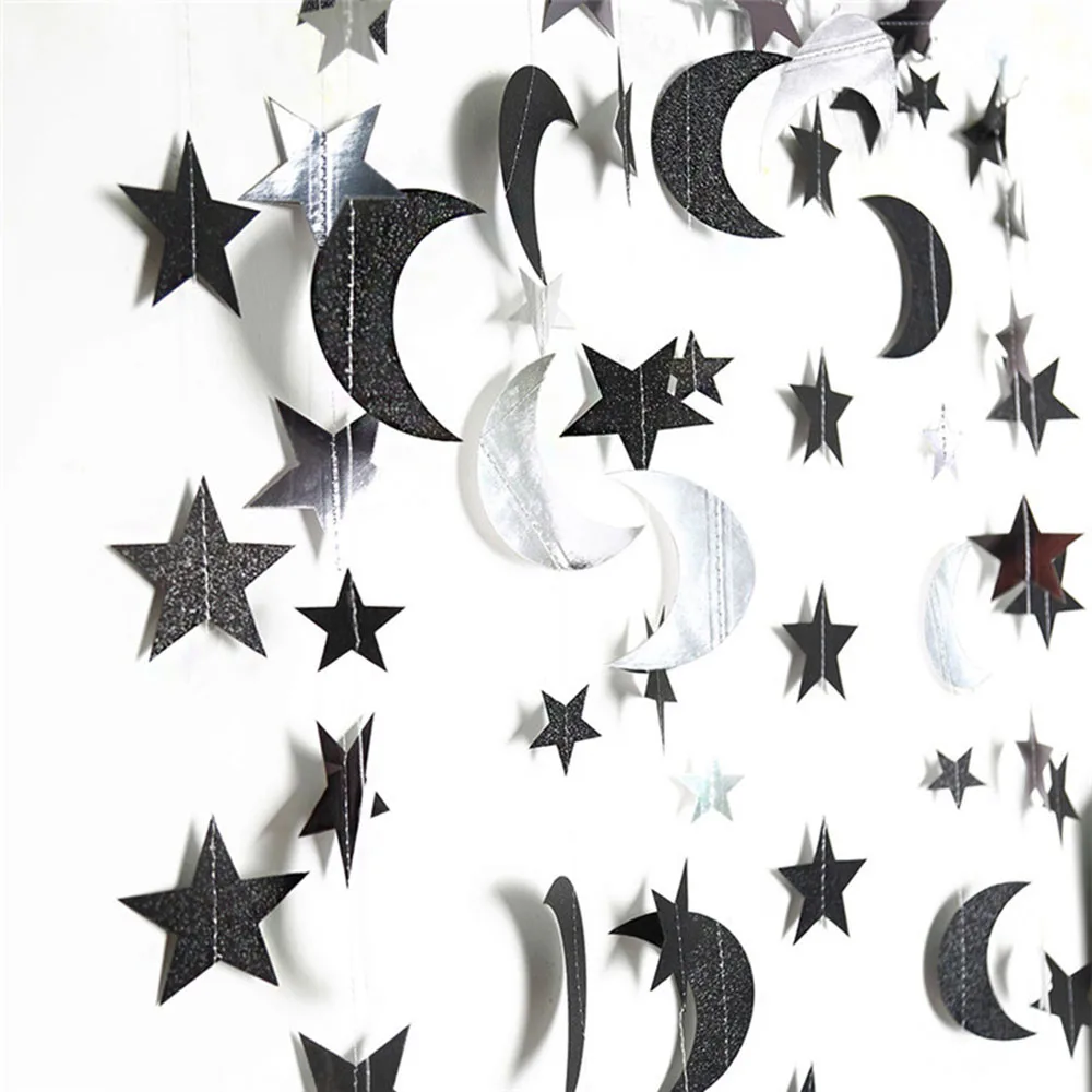 Glitter Star Moon Paper Garland Banner Hanging Decoration Wedding Birthday Festival Party Decor Home Creative Hanging Decoration
Glitter Star Moon Paper Garland Banner Hanging Decoration Wedding Birthday Festival Party Decor Home Creative Hanging Decoration