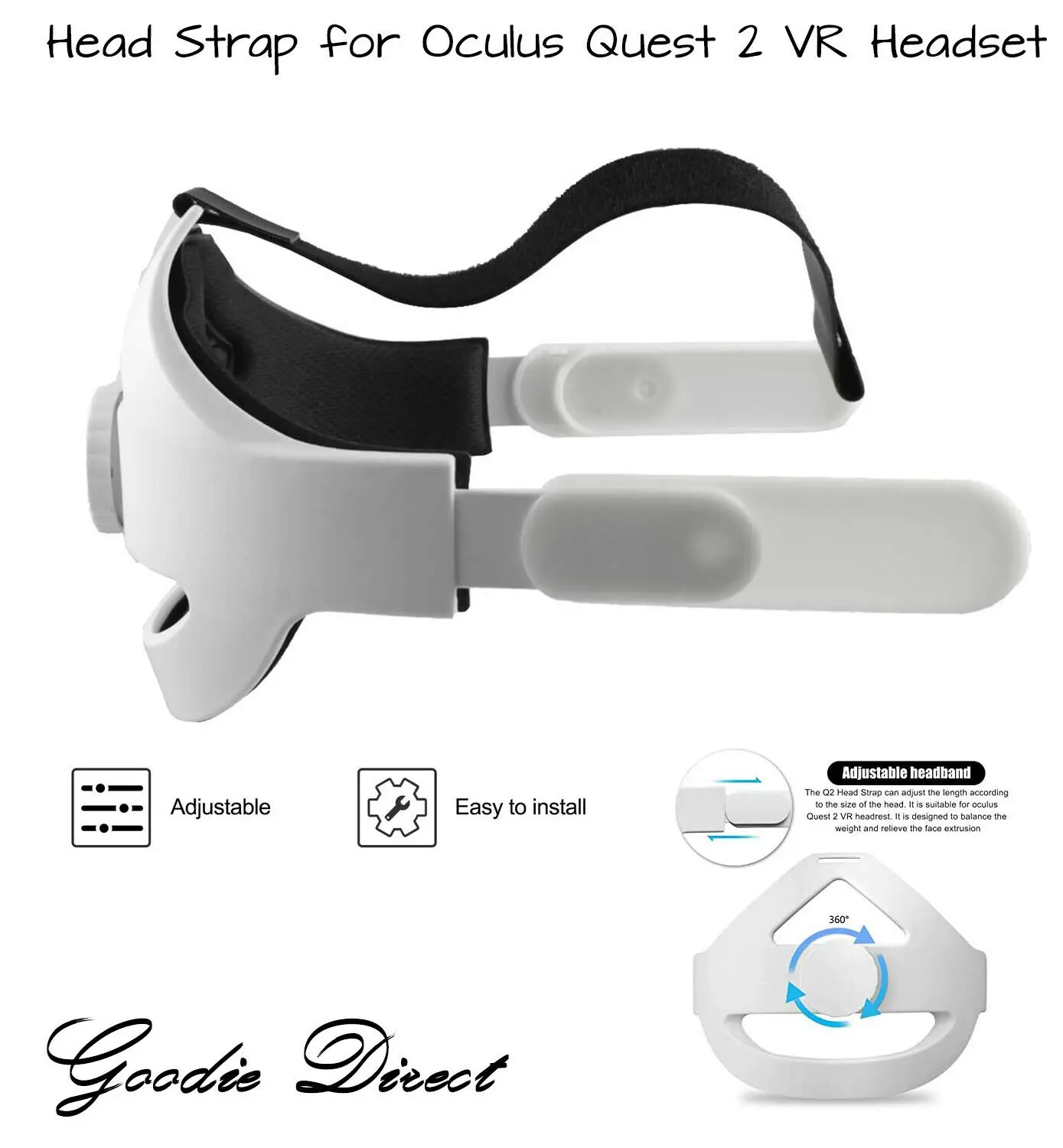 Сменный ремешок для головы, совместимый с настраиваемой гарнитурой Oculus Quest 2 VR Redu.
Сменный ремешок для головы, совместимый с настраиваемой гарнитурой Oculus Quest 2 VR Redu.