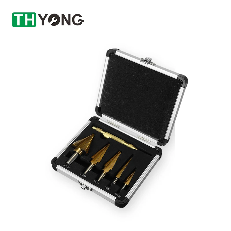 6Pcs HSS Titanium Coated Step Drill Bit Set With Center Punch Cobalt Multiple Hole Carbide Drill Perforator Hole Cutter Tool
6Pcs HSS Titanium Coated Step Drill Bit Set With Center Punch Cobalt Multiple Hole Carbide Drill Perforator Hole Cutter Tool