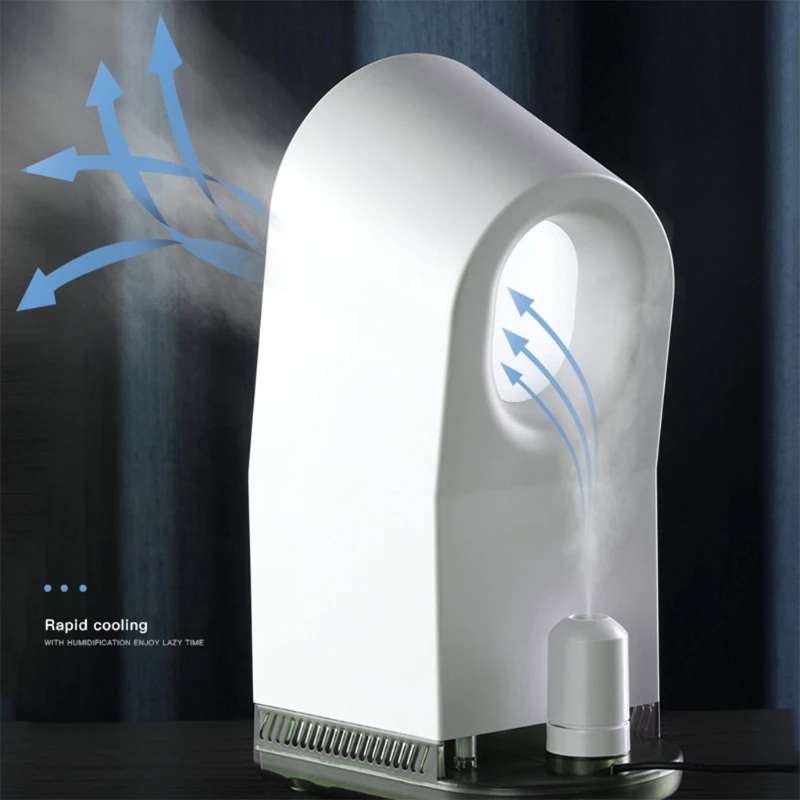 Electric Bladeless Fan Mini Air Cooler Desktop Mist Humidifier LED Night Light H05F
Electric Bladeless Fan Mini Air Cooler Desktop Mist Humidifier LED Night Light H05F