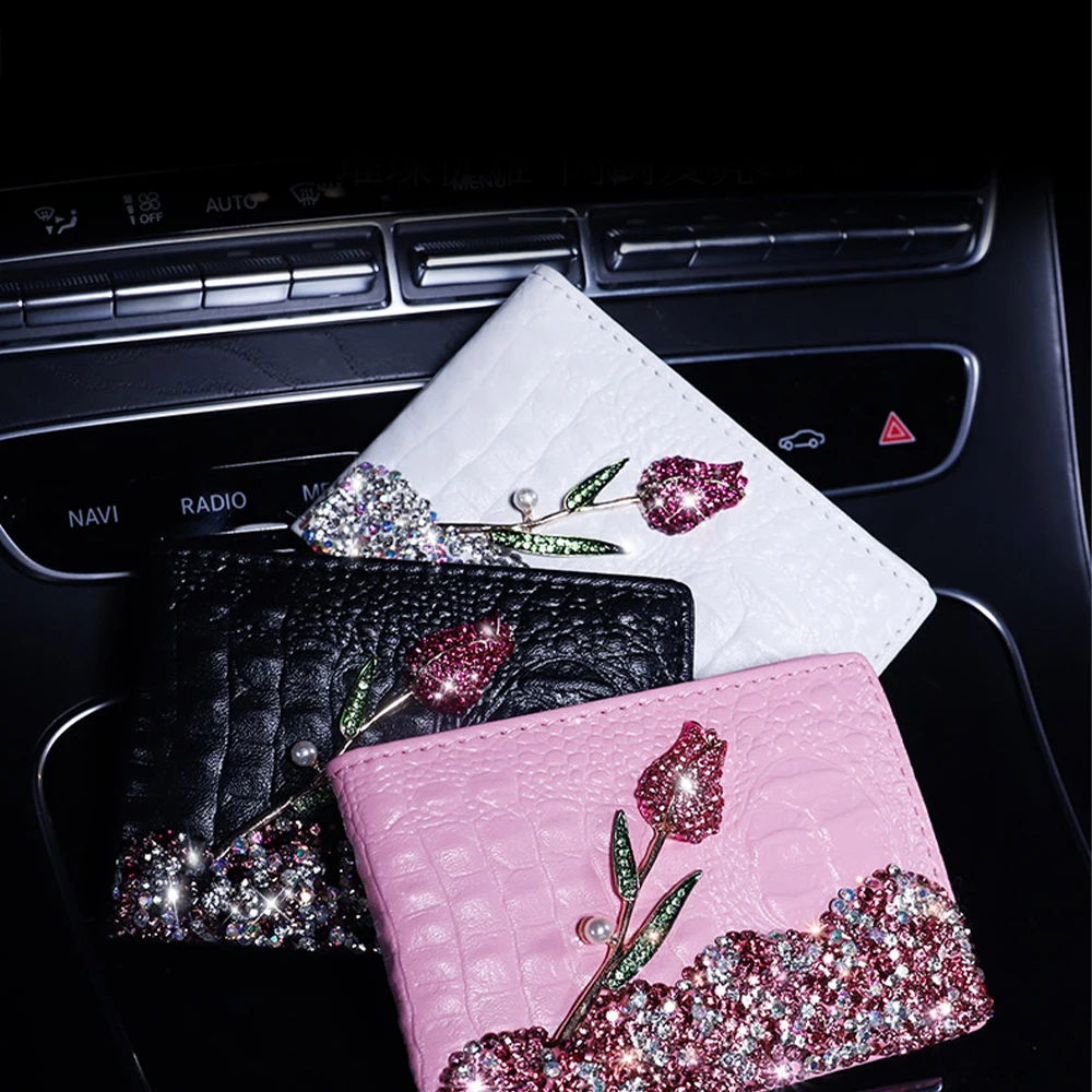 1 Pcs Flower Rhinestone Auto Driver License Bag PU Leather Car-styling Crystal Driving Documents Card Credit Holder Case Package
1 Pcs Flower Rhinestone Auto Driver License Bag PU Leather Car-styling Crystal Driving Documents Card Credit Holder Case Package