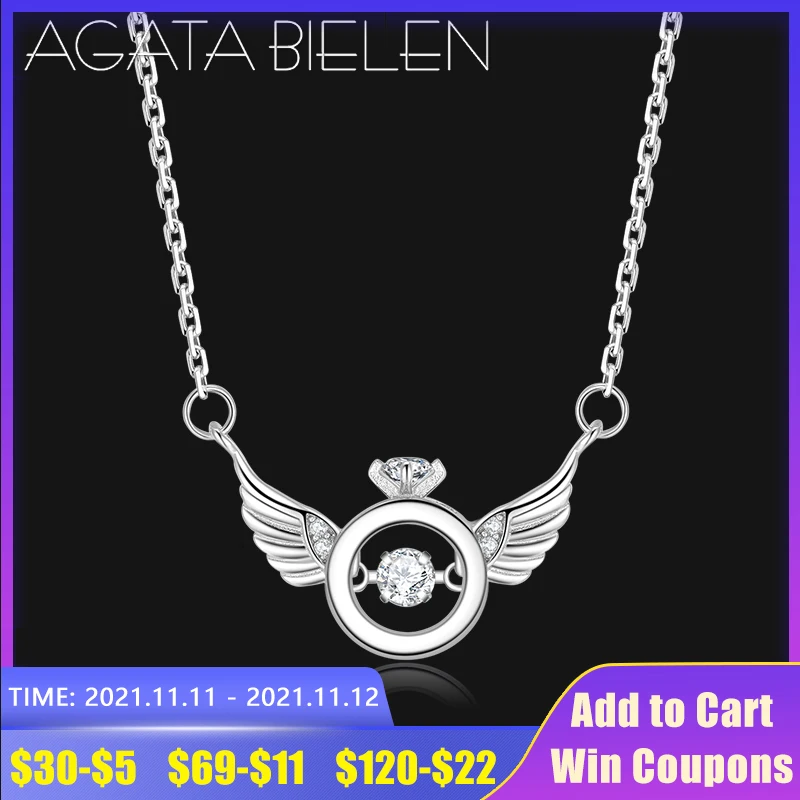 High quality 925 Sterling Silver Angel Wings Clear CZ Necklaces Fashion Jewelry For Women Romantic pendant Chain Accessories
High quality 925 Sterling Silver Angel Wings Clear CZ Necklaces Fashion Jewelry For Women Romantic pendant Chain Accessories