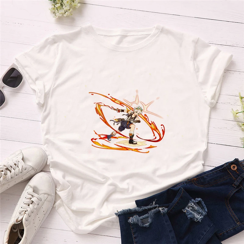 2021 Summer Clother for Women Genshin Impact Printing Harajuku Blouses O-neck Short-sleeved T-shirt White Top Women's Clothing
2021 Summer Clother for Women Genshin Impact Printing Harajuku Blouses O-neck Short-sleeved T-shirt White Top Women's Clothing