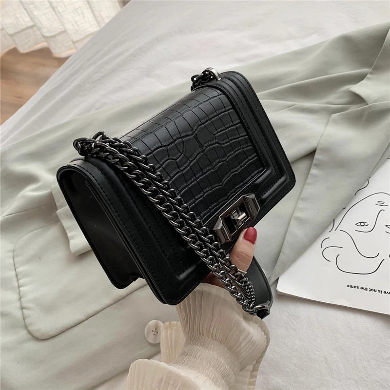 Shoulder Bag Small Crossbody Bags for Women 2021 Luxury Fashion Alligator High Quality PU Leather Chain Bag Designer New Black
Shoulder Bag Small Crossbody Bags for Women 2021 Luxury Fashion Alligator High Quality PU Leather Chain Bag Designer New Black