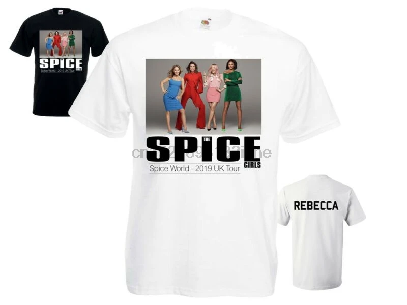 Персонализированная футболка с логотипом Spice Girls World UK Tour 2019|Мужские футболки| |