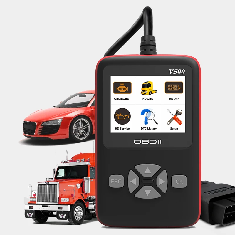 2019 For Truck And Car Best OBD2 Car Diagnostic Tool 2.7 inch Color Display Auto Code Reader Diagnostic Scan Tool Trucks j1939
2019 For Truck And Car Best OBD2 Car Diagnostic Tool 2.7 inch Color Display Auto Code Reader Diagnostic Scan Tool Trucks j1939